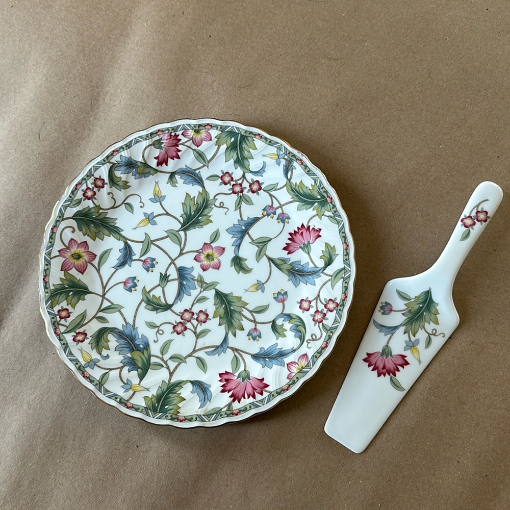 China Cake Plate with Server from Centurion Collection Danielle.
